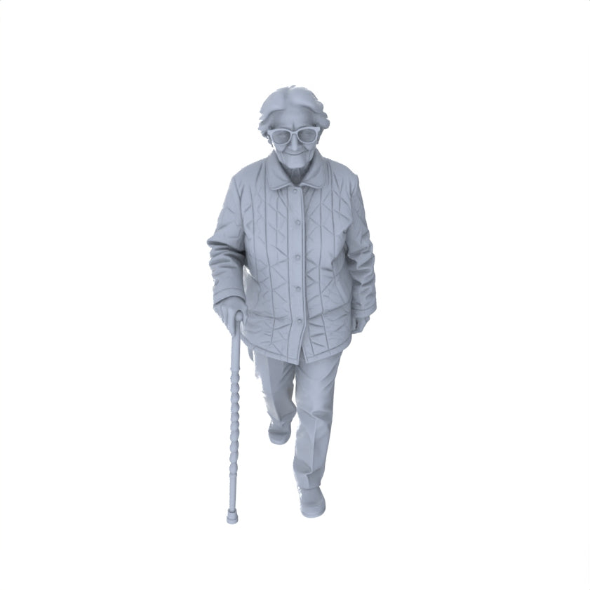Detail view of Yao's Studio LYTR155  Elderly Daily Life Resin Miniature Model 4-Figure Set, Unpainted Senior Citizen Figures, DIY Painting Street Scene Decoration Miniatures Diorama Resin Figures Model