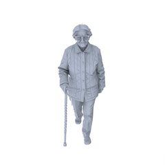 Detail view of Yao's Studio LYTR155  Elderly Daily Life Resin Miniature Model 4-Figure Set, Unpainted Senior Citizen Figures, DIY Painting Street Scene Decoration Miniatures Diorama Resin Figures Model