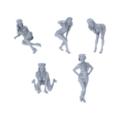 Yao's Studio LYTR156  Nurse-styled Resin Miniature Model 5-Figure Set, Unpainted Young Girl Figures, DIY Painting Scene Decoration Miniatures Diorama Resin Figures 3D Printed Resin Model Kit by SSMODEL