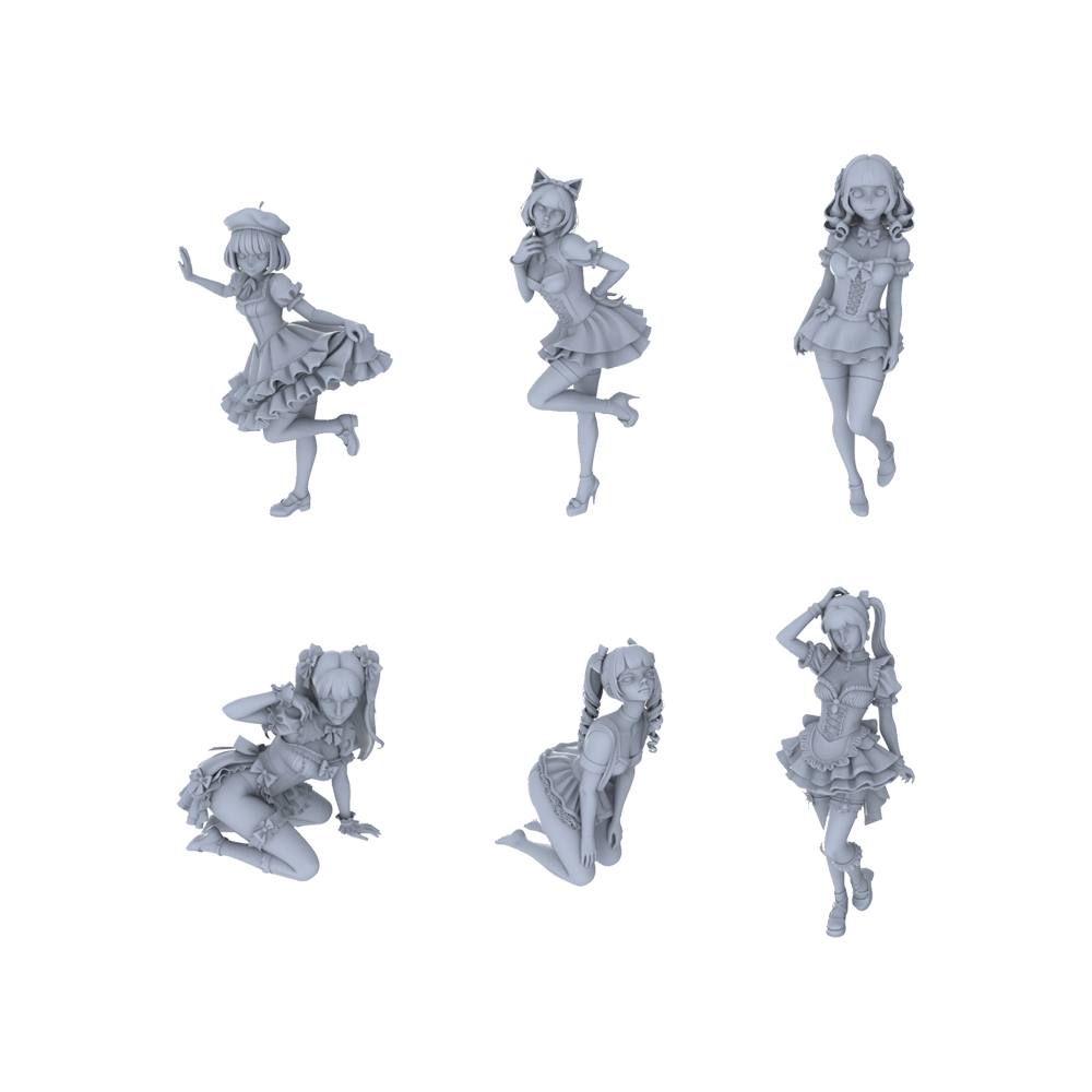 MRY-SFW LYTR158A Modern Sweet Lolita Style Female Single 1pc 3D Printed Resin Model Kit by SSMODEL