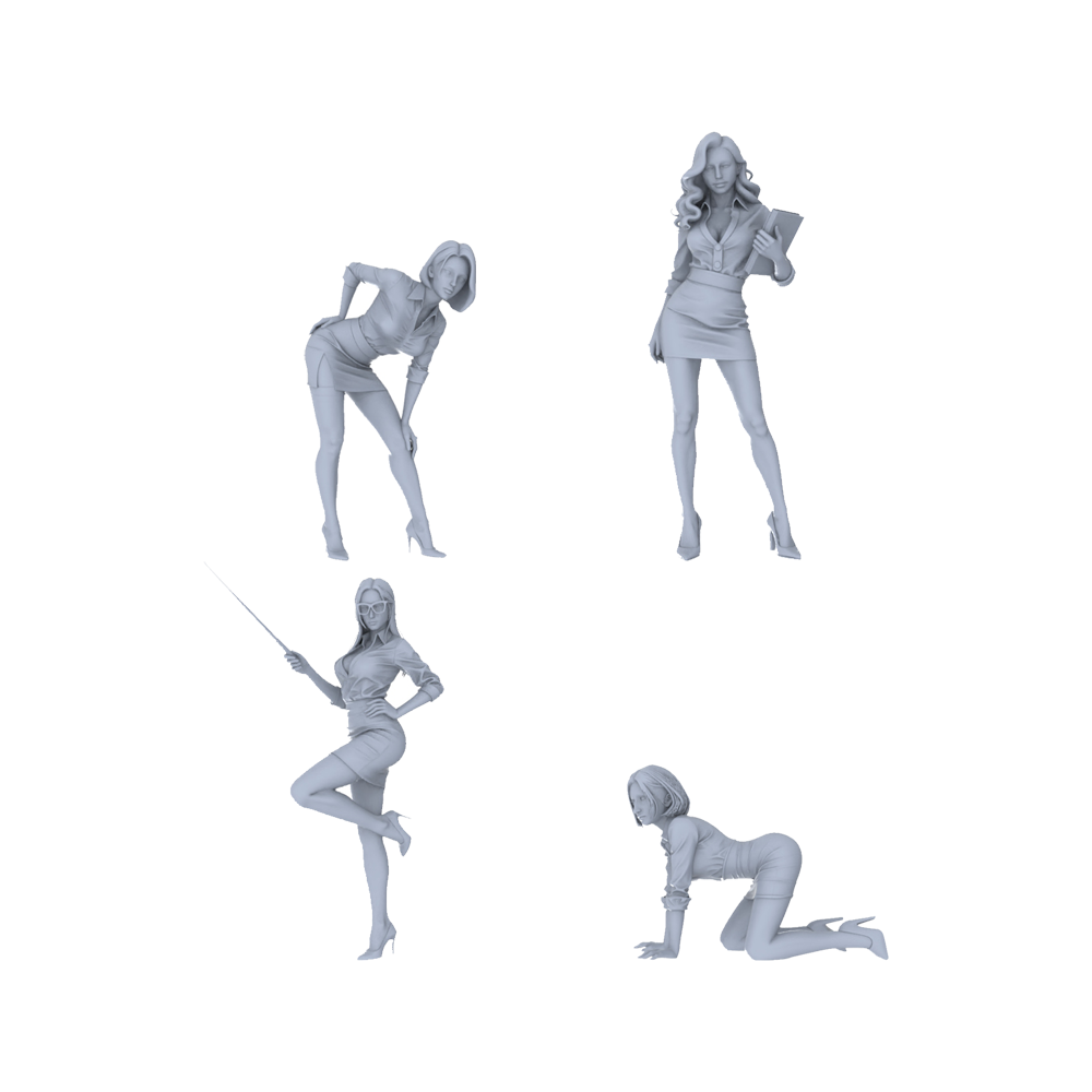 MRY-SFW LYTR163D Modern Professional Office Style Female Single with Book 1pc 3D Printed Resin Model Kit by SSMODEL