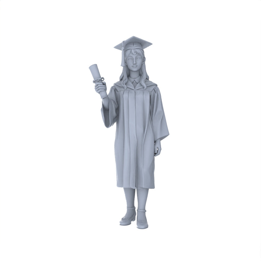 Detail view of Yao's Studio LYTR166  Nurse-styled Resin Miniature Model 5-Figure Set, Unpainted Young Girl Figures, DIY Painting Scene Decoration Miniatures Diorama Resin Figures Model