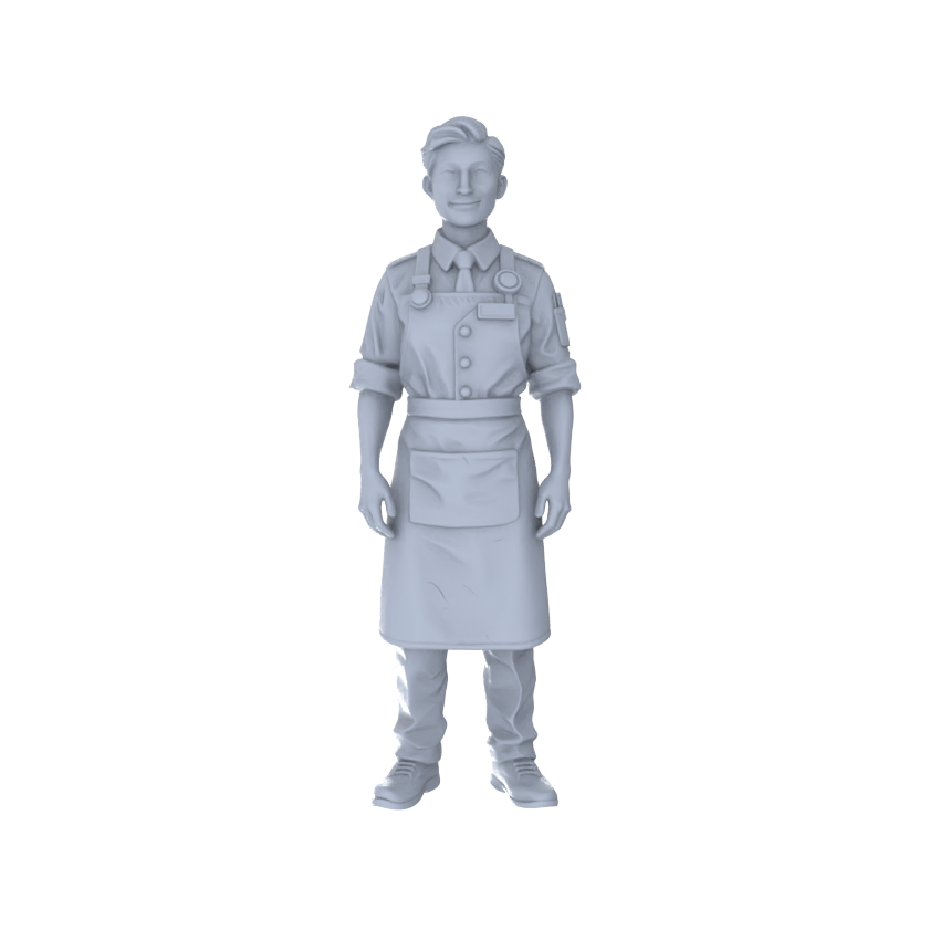 Detail view of Yao's Studio LYTR253 5-Piece Unpainted Miniature Service People Figurines Perfect for Street Scene & Sand Table Building Miniatures Diorama Resin Figures Model