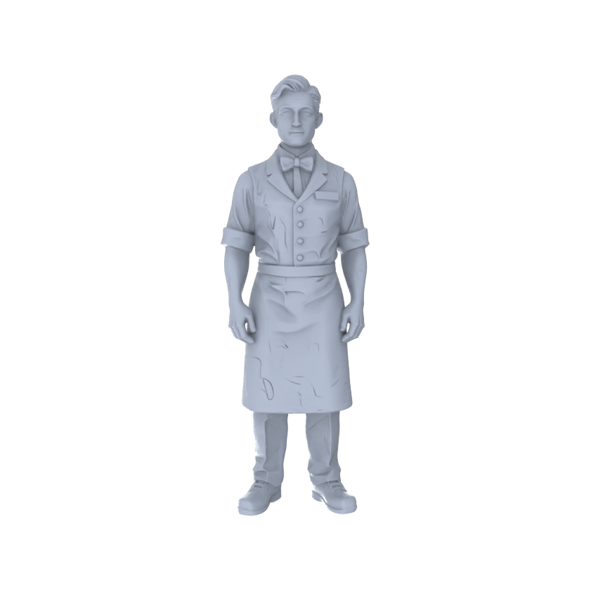 Detail view of Yao's Studio LYTR253 5-Piece Unpainted Miniature Service People Figurines Perfect for Street Scene & Sand Table Building Miniatures Diorama Resin Figures Model
