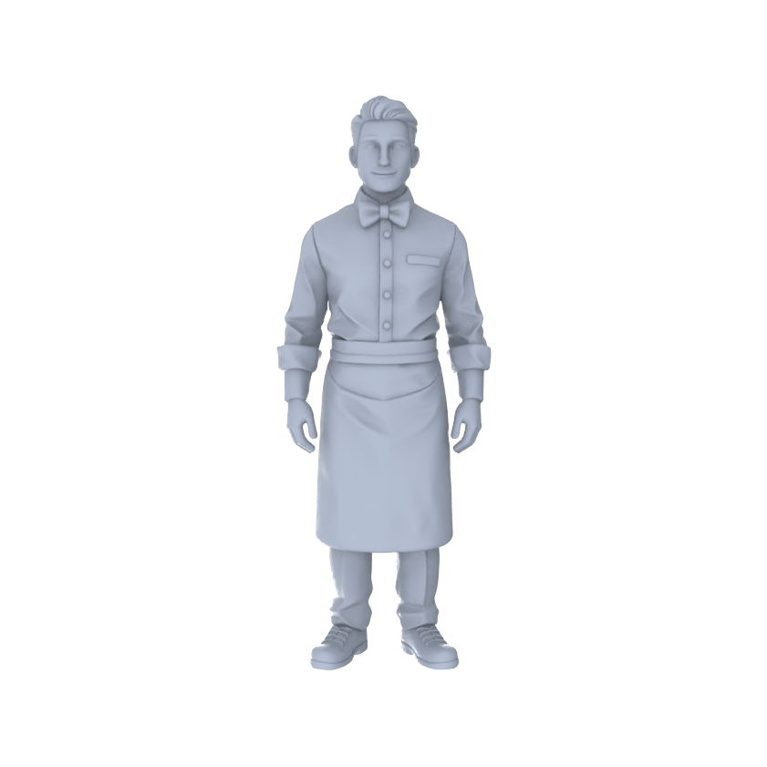 Detail view of Yao's Studio LYTR253 5-Piece Unpainted Miniature Service People Figurines Perfect for Street Scene & Sand Table Building Miniatures Diorama Resin Figures Model