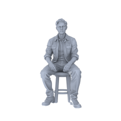 Detail view of Yao's Studio LYTR256  Unpainted Miniature Seated Casual 4-Piece Set Ideal for Diorama & Sand Table Customization Miniatures Diorama Resin Figures Model