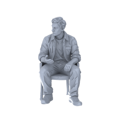 Detail view of Yao's Studio LYTR256  Unpainted Miniature Seated Casual 4-Piece Set Ideal for Diorama & Sand Table Customization Miniatures Diorama Resin Figures Model