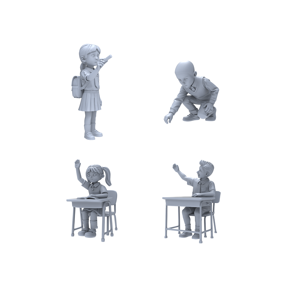 Yao's Studio LYTR041 Police Assistance Scene Resin Miniature Model 3-Piece Set - Police Officers & Child Figures Unpainted DIY Model Painting Urban Police Service Scene Decor 1set 3D Printed Resin Model Kit by SSMODEL