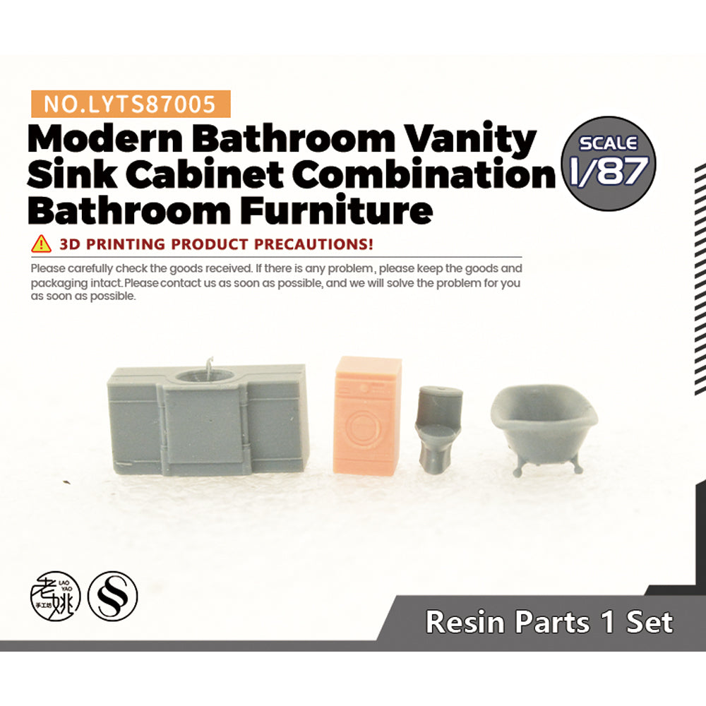 Yao's Studio LYTS005 Miniature Factory Building Military Car Railroad Track Accessory Props Diorama Scenery Modern Bathroom Vanity Sink Cabinet Combination Bathroom Furniture — scale model kit