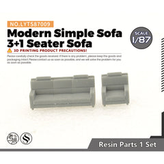 Yao's Studio LYTS009 Miniature Factory Building Military Car Railroad Track Accessory Props Diorama Scenery Modern Simple Sofa 3+1 Seater Sofa
