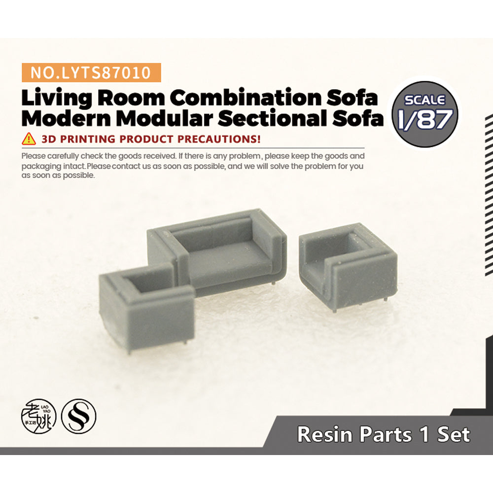 Yao's Studio LYTS010 Miniature Factory Building Military Car Railroad Track Accessory Props Diorama Scenery Living Room Combination Sofa Modern Modular Sectional Sofa — scale model kit
