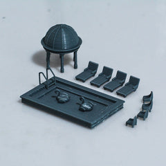 Yao's Studio LYTS023 Outdoor Leisure, Swimming Pool, Swimming Ring, Leisure Chair, 3D Railway Scene
