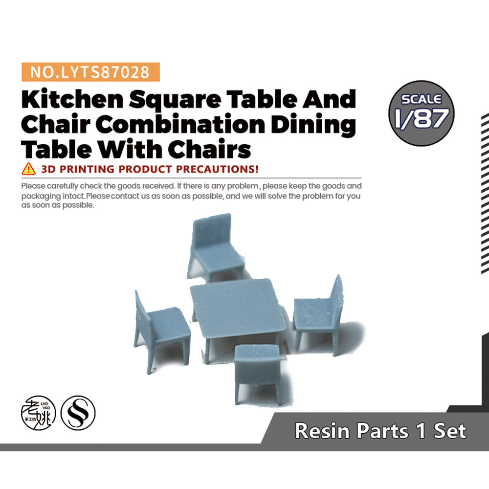 Yao's Studio LYTS028 Miniature Dock factory building Shipyard Display Tower Crane Kitchen Square Table And Chair Combination Dining Table With Chairs Main image