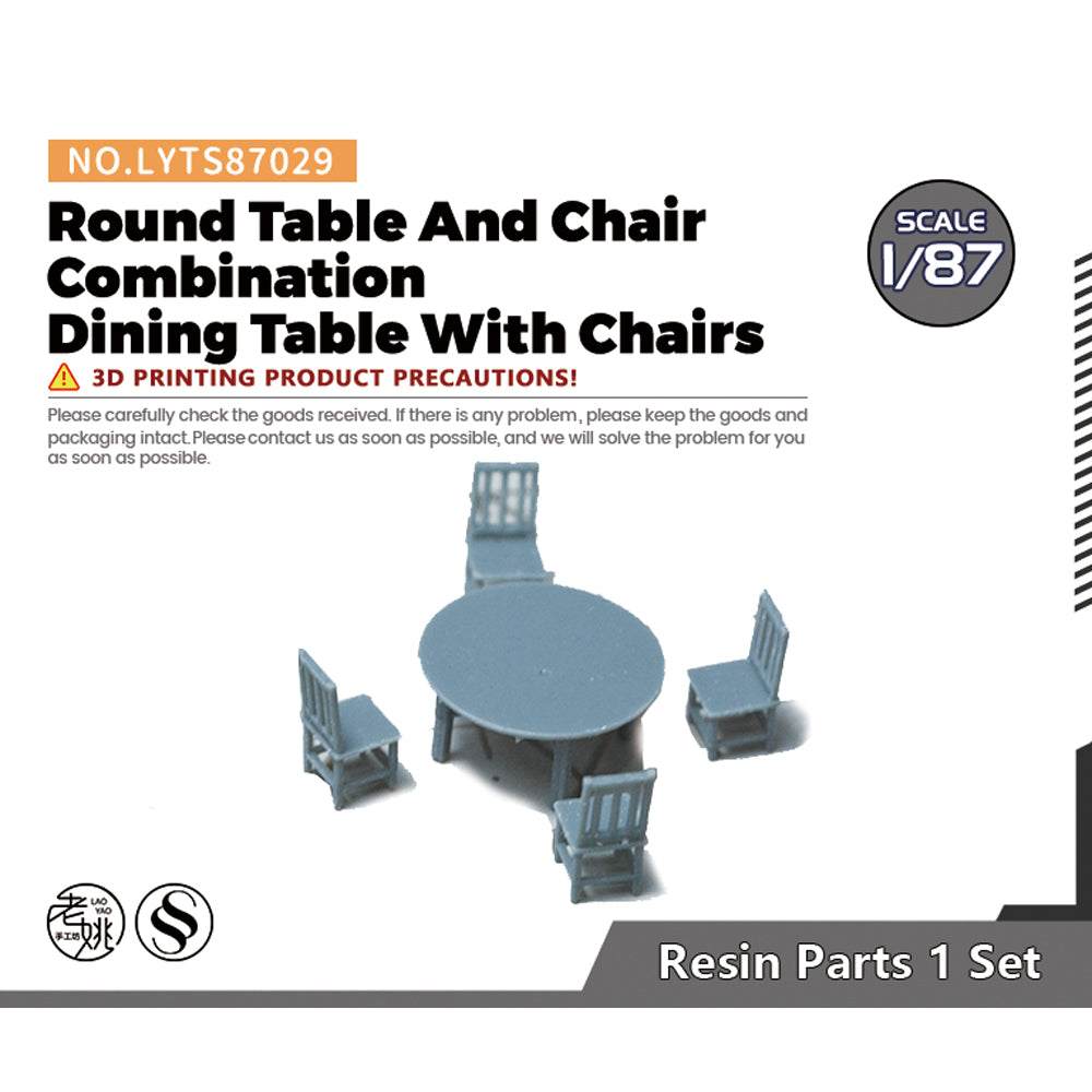 Yao's Studio LYTS029  Miniature Dock factory building Shipyard Display Tower Crane Round Table And Chair Combination Dining Table With Chairs Main image