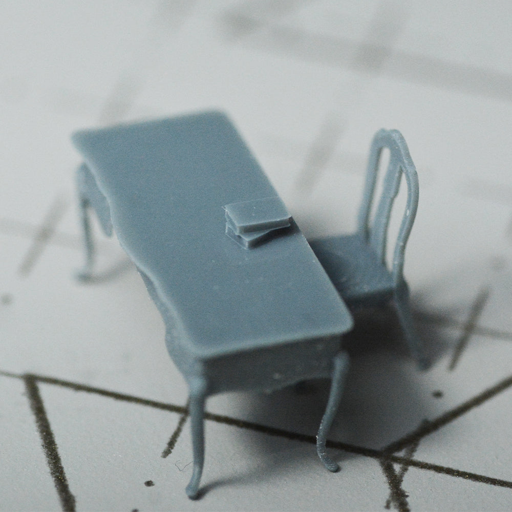 Yao's Studio LYTS030 Miniature Dock factory building Shipyard Display Tower Crane Business/Office Desk And Chair Combination Secondary image