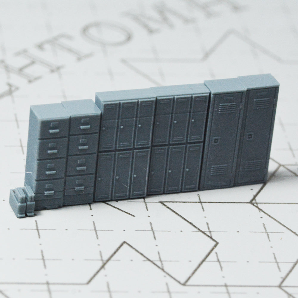 Yao's Studio LYTS031 Miniature Dock factory building Shipyard Display Tower Crane Metal Cabinet Combination Locker Filing Cabinet Secondary image
