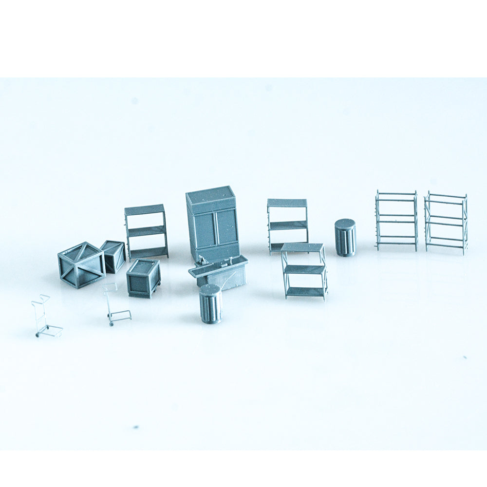 Yao's Studio LYTS039 Railway Scenery Market/Store Interior Accessories Set — scale model kit