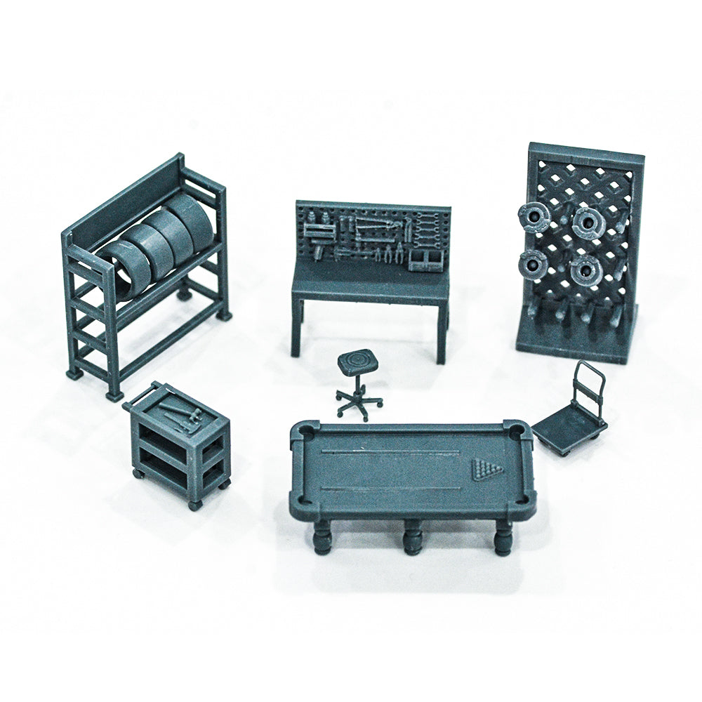 Yao's Studio LYTS046 Car Garage Tool Model Maintenance Workshop Scene Display Props — scale model kit