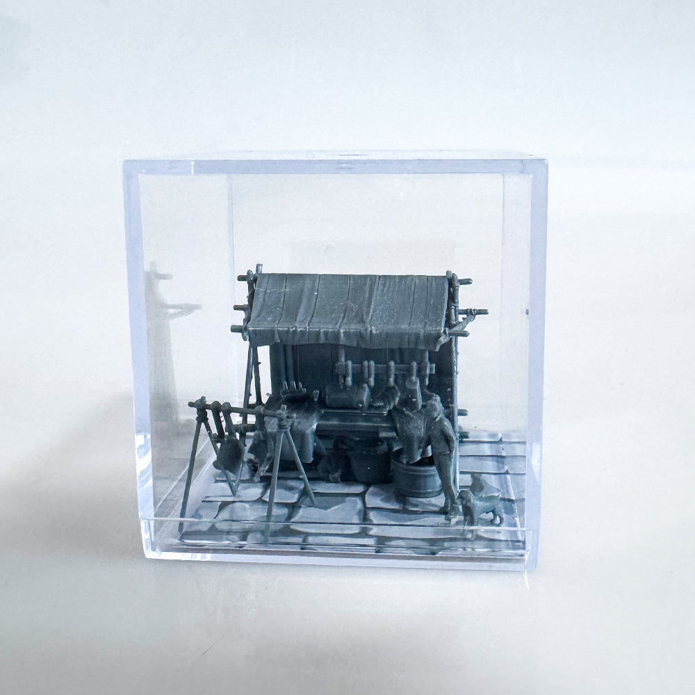 Yao's Studio LYTS047 Ancient Bazaar Miniature Display Box Of A Meat Stall Main image