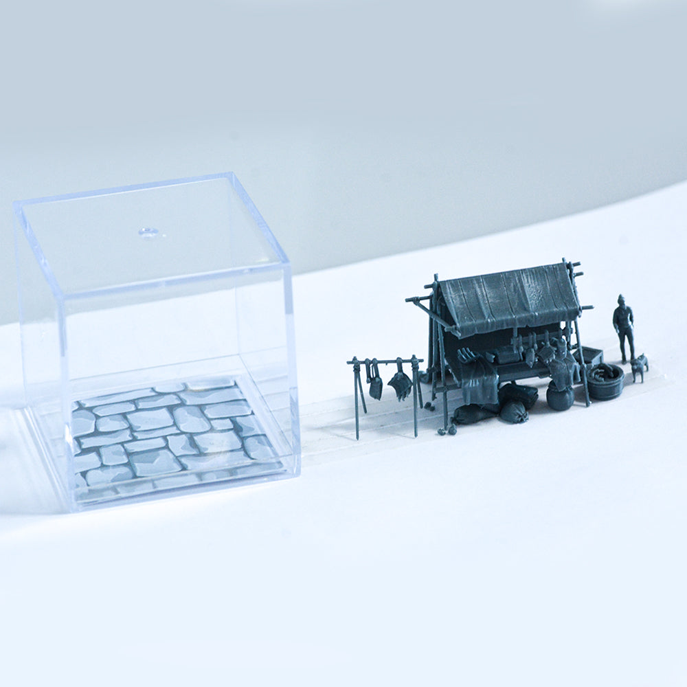 Yao's Studio LYTS047 Ancient Bazaar Miniature Display Box Of A Meat Stall — detail view 3
