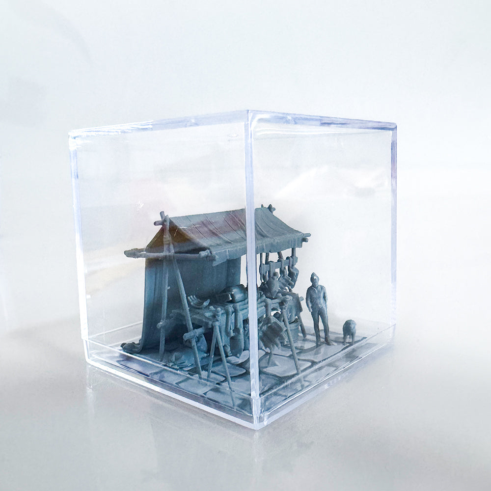 Yao's Studio LYTS047 Ancient Bazaar Miniature Display Box Of A Meat Stall — detail view 4