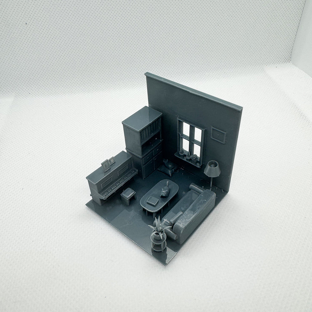 Yao's Studio LYTS017 1/S 1/L Miniature Scene Display Box: Sofa, Home Appliances, Piano, Desk & Living Room Set — detail view 2