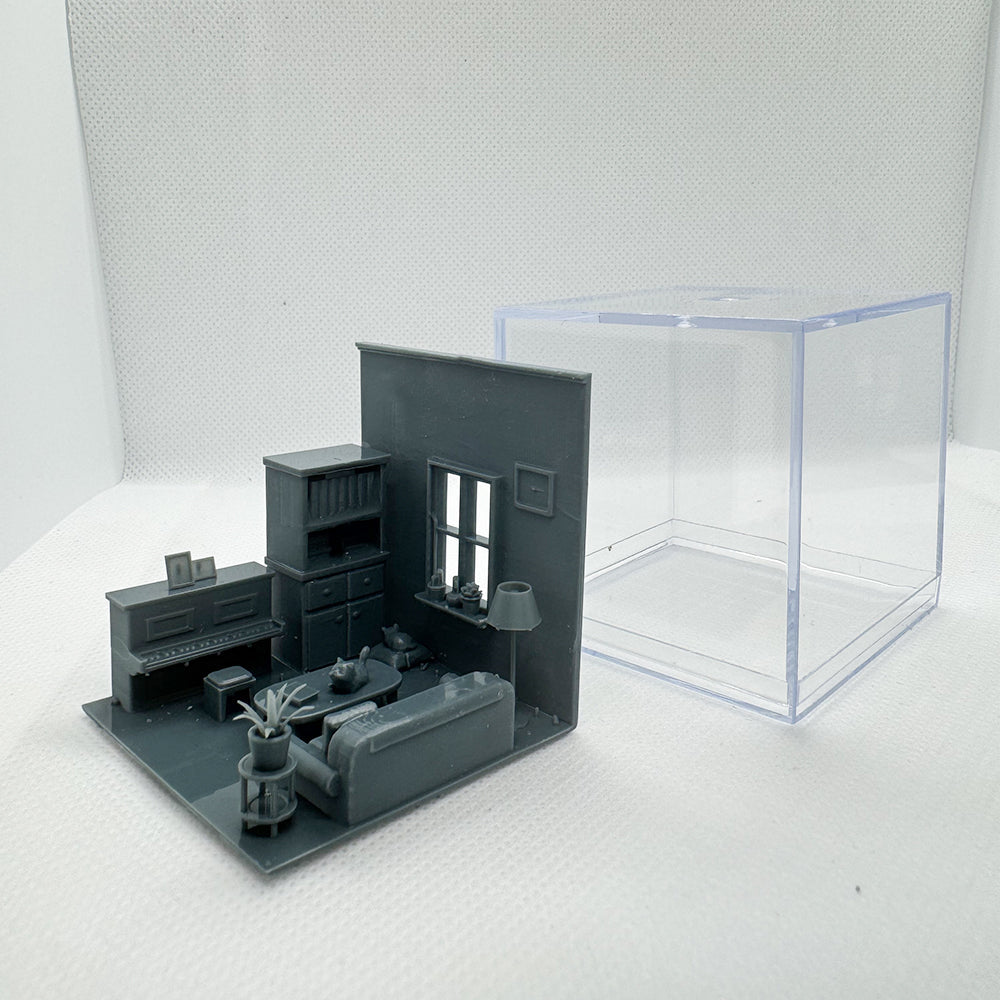 Yao's Studio LYTS017 1/S 1/L Miniature Scene Display Box: Sofa, Home Appliances, Piano, Desk & Living Room Set — detail view 5