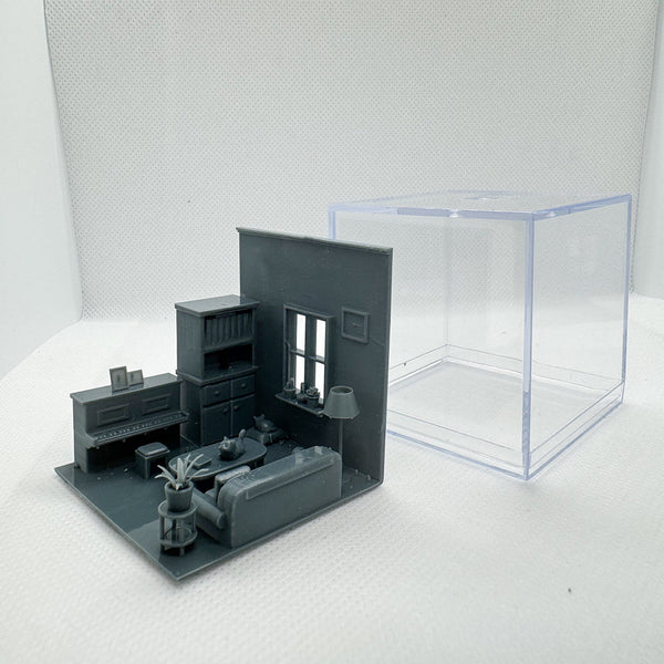 Yao's Studio LYTS017 1/S 1/L Miniature Scene Display Box: Sofa, Home Appliances, Piano, Desk & Living Room Set