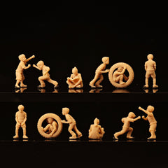 Miniature Model: Children Playing in World War II, 6-Person Group, Little Soldier, White Model LSSNO248 1/35/48/64/72/87/100/144
