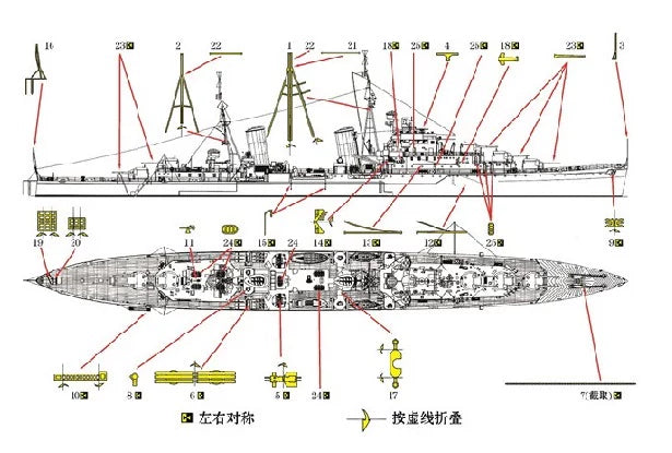 SSMODEL WM04201 British Navy Cruiser Dedo 1/2000 Resin Model with PE