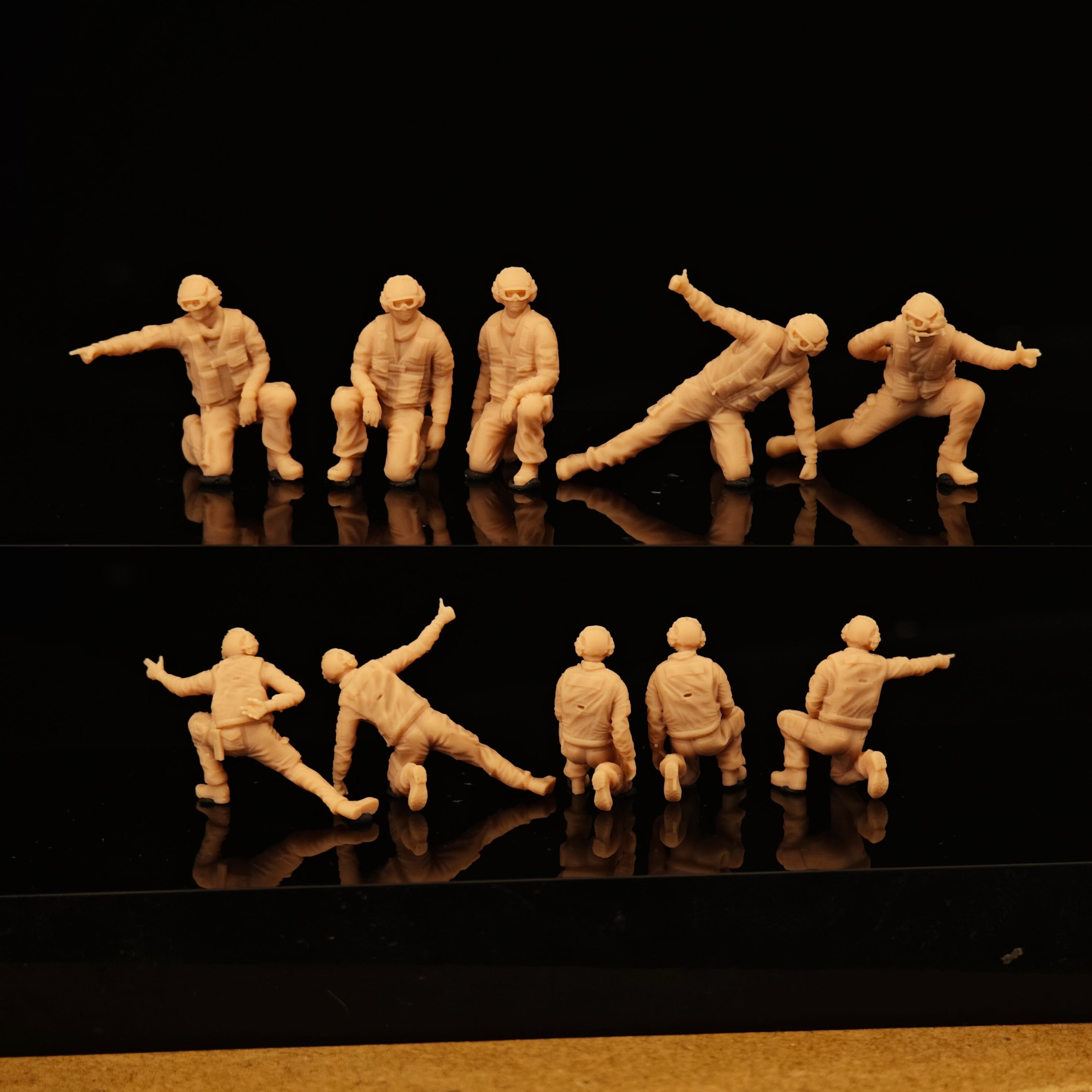 Modern aircraft carrier ground crew 1 miniature 11 soldier white model LSSNO227 1/35/48/64/72/87/100/144