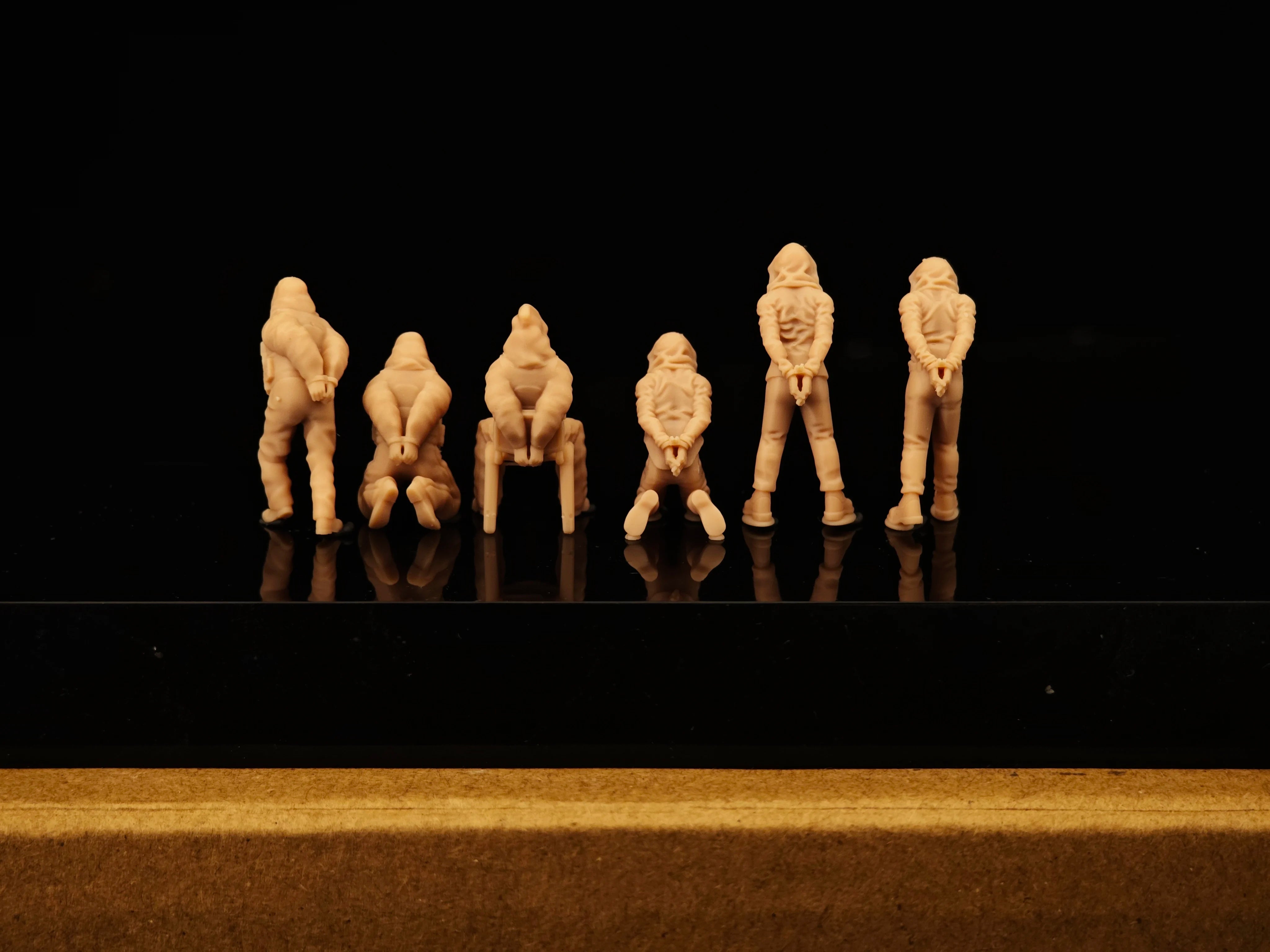 Modern hostage prisoners, miniature soldiers, 6-person group, white mold LSSNO223 1/35/48/64/72/87/100/144