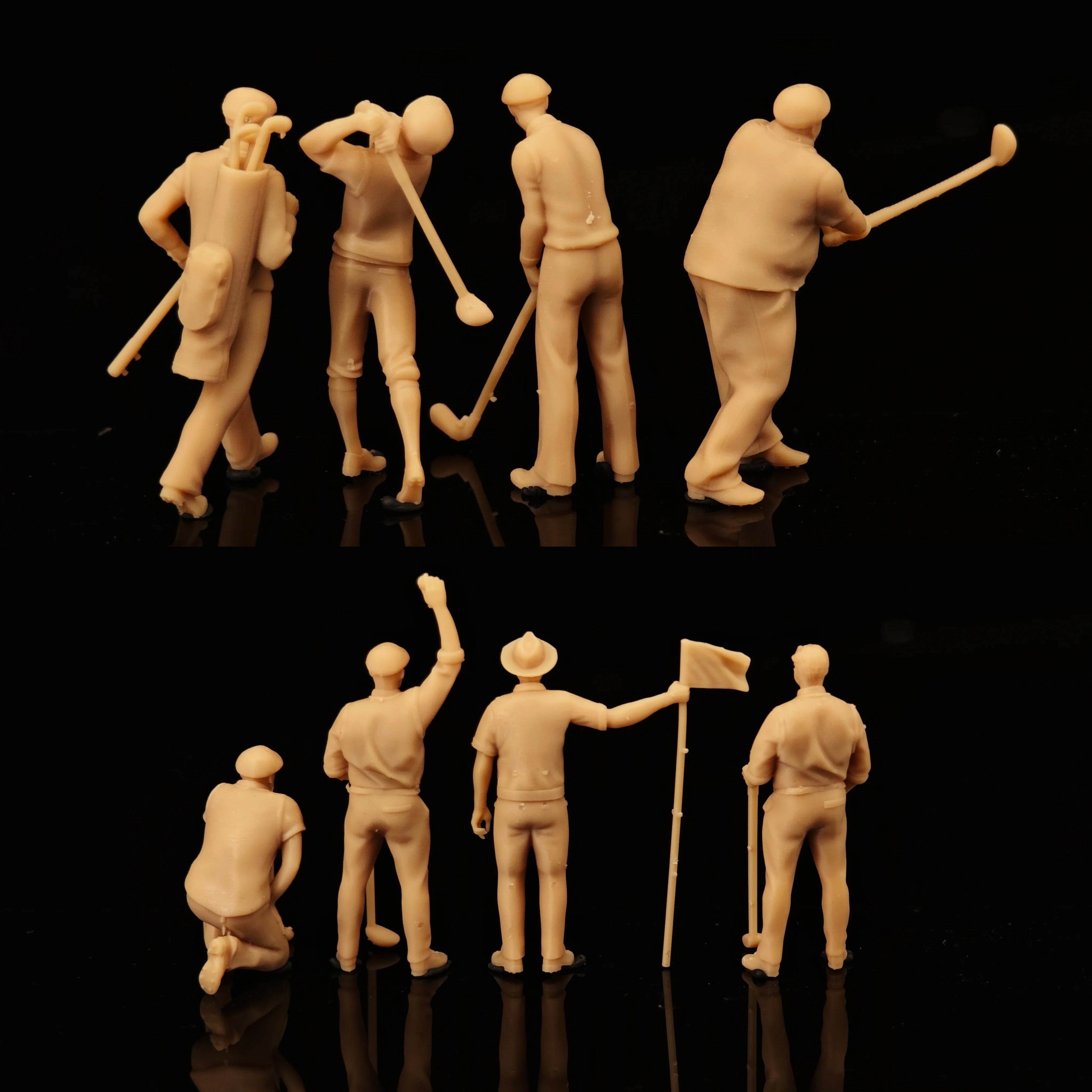 Miniature Golf Player Scene 8-Person Small Soldier White Model LSSNO234 1/35/48/64/72/87/100/144