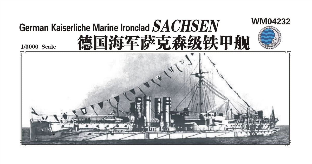 SSMODEL WM33003 — German Ironclad *Sachsen* — 1/3000 Scale Resin Model (Includes Photo-Etched Parts) — scale model kit