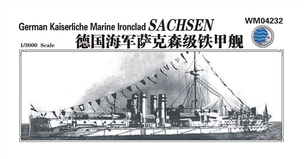 SSMODEL WM33003 — German Ironclad *Sachsen* — 1/3000 Scale Resin Model (Includes Photo-Etched Parts)