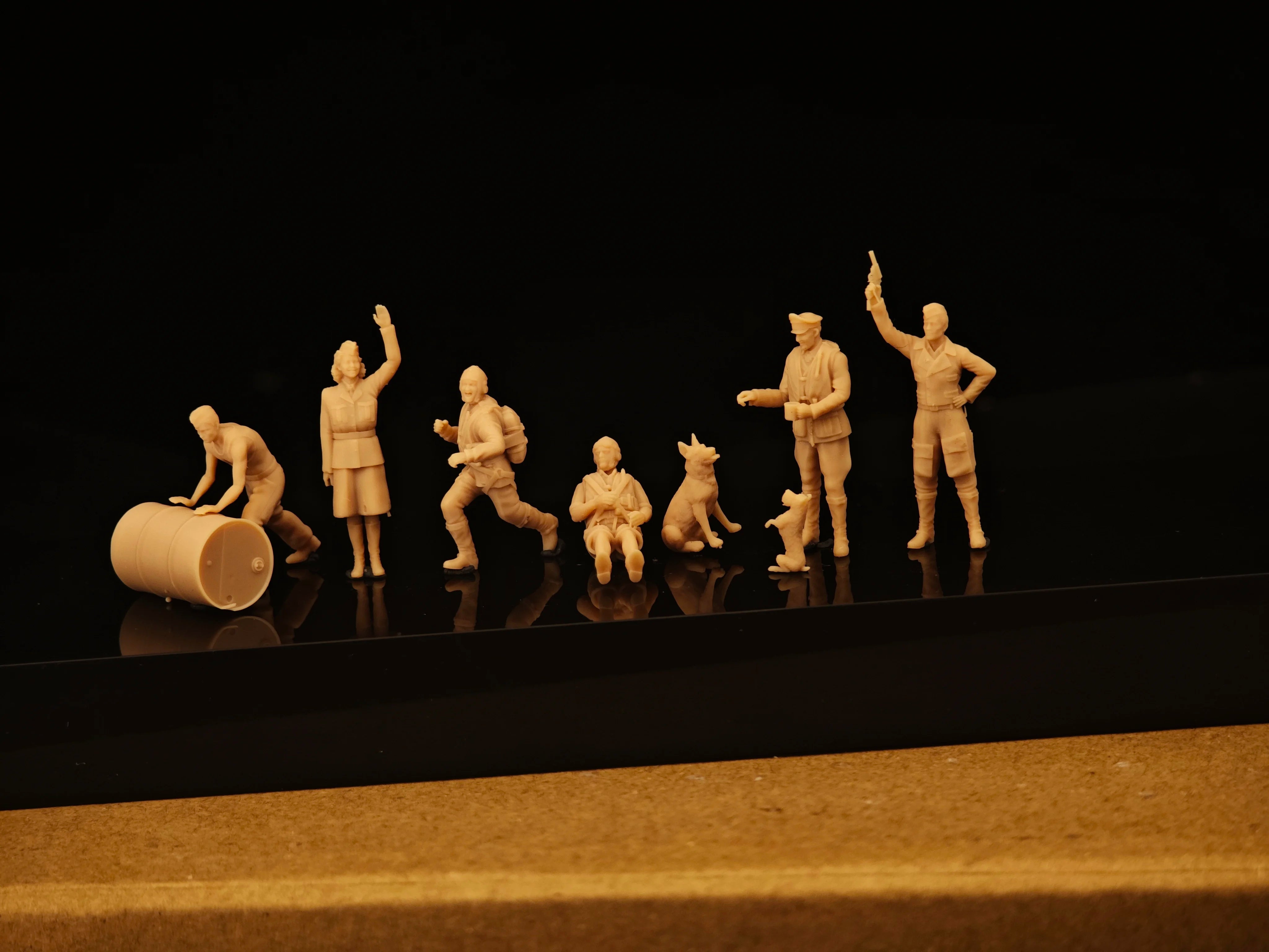 World War II D Air Force ground crew 6-person white model LSSNO211  1/35/48/64/72/87/100/144