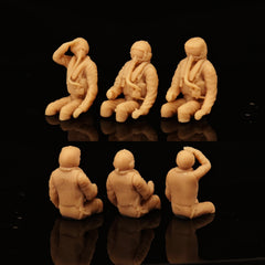 Miniature white model of a modern pilot trio LSSNO228 1/35/48/64/72/87/100/144