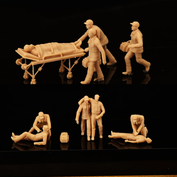 Miniature Model Modern Emergency Rescue Medical 10 Person Group Small Soldiers White Model LSSNO233 1/35/48/64/72/87/100/144