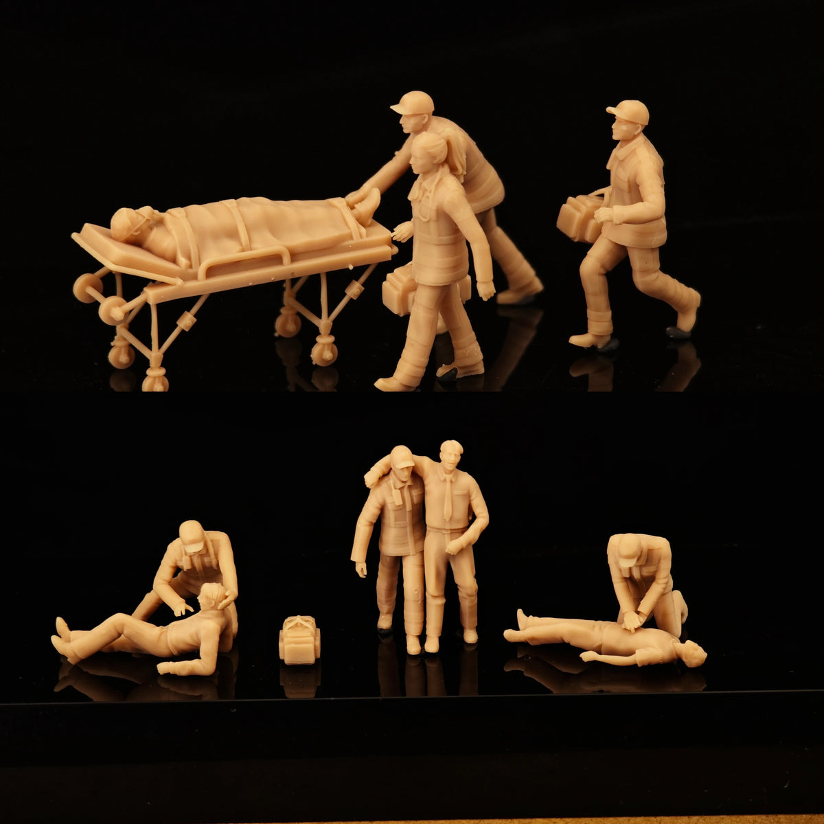 Miniature Model Modern Emergency Rescue Medical 10 Person Group Small Soldiers White Model LSSNO233 1/35/48/64/72/87/100/144