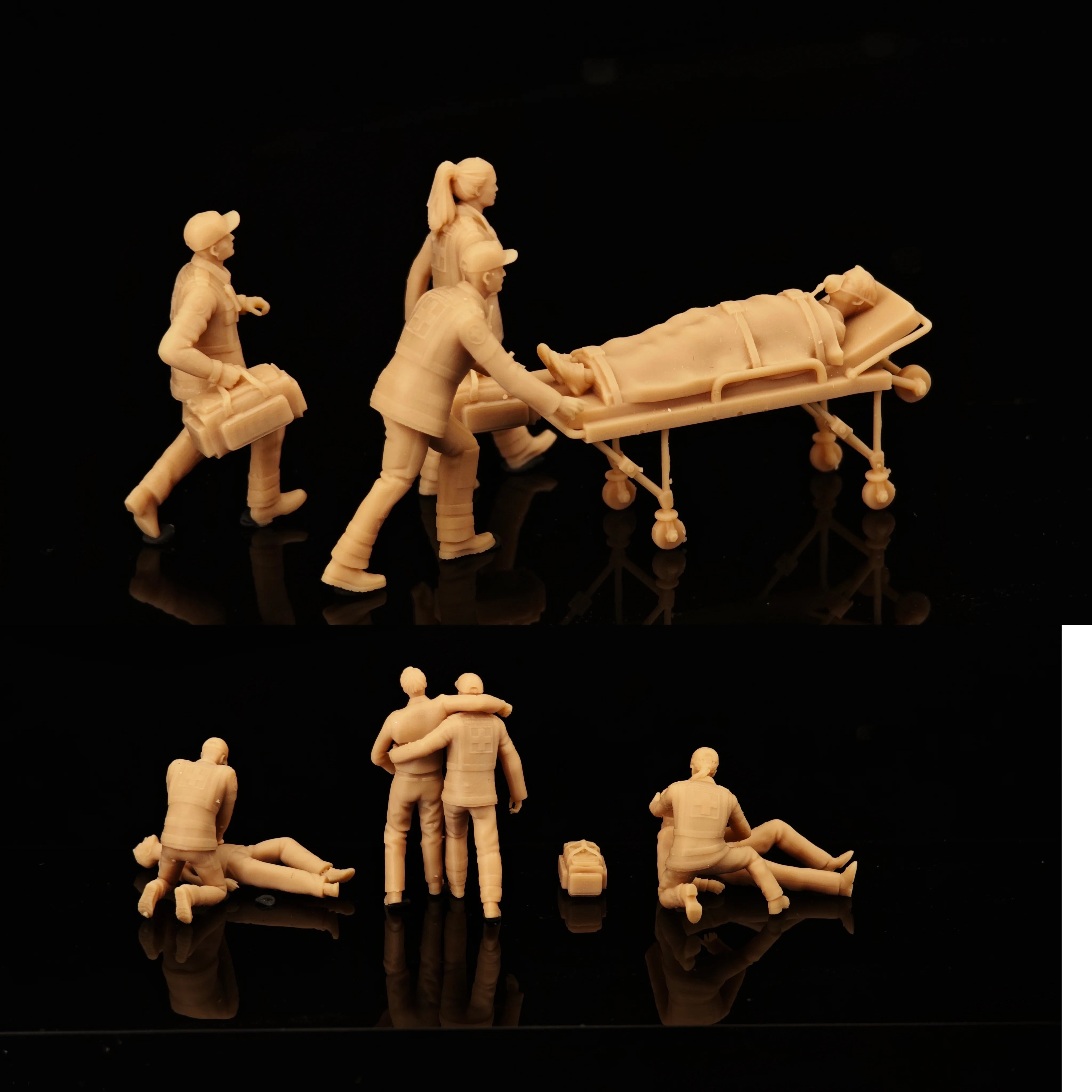 Miniature Model Modern Emergency Rescue Medical 10 Person Group Small Soldiers White Model LSSNO233 1/35/48/64/72/87/100/144