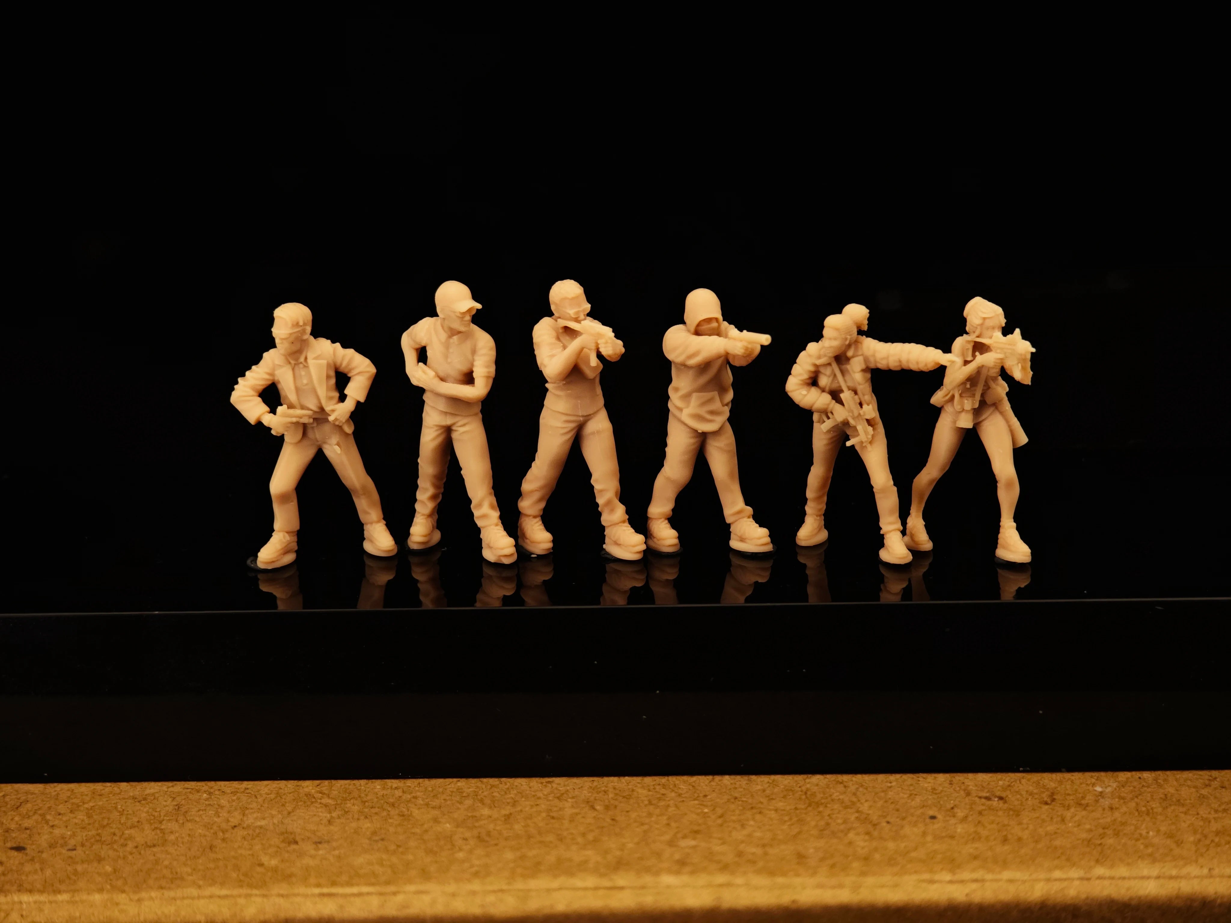 Miniature model of a modern undercover agent street gunfight 6-man soldier white model LSSNO231 1/35/48/64/72/87/100/144