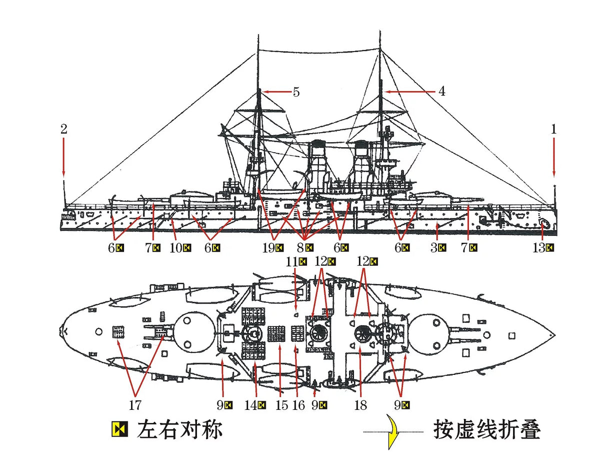 SSMODEL WM04054 Tsarist Russian Battleship The Great Sisoy 1/2000 Resin Model Set — detail view 2