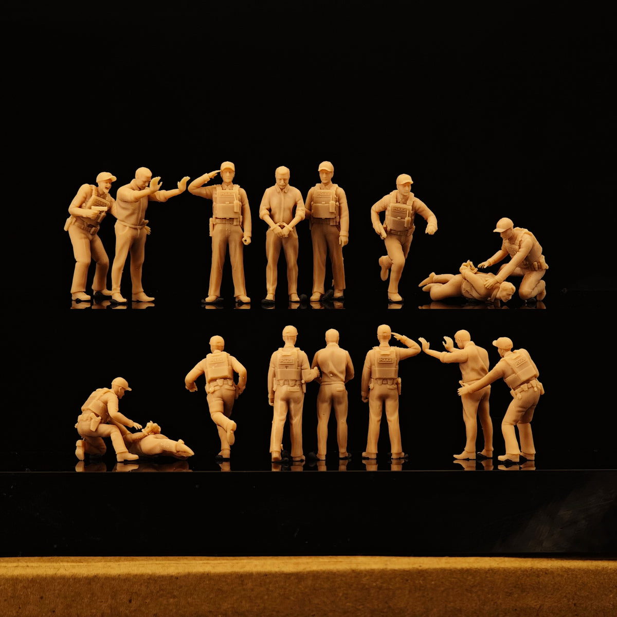 Miniature model of Modern Police 8 soldiers LSSNO242 1/35/48/64/72/87/100/144