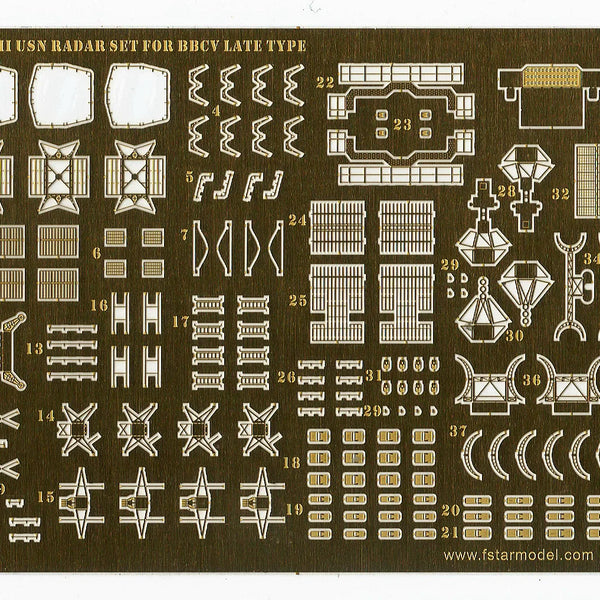 5-Star FS350032 1/350 American Radar Set 2: Battleship and Carrier Late Version