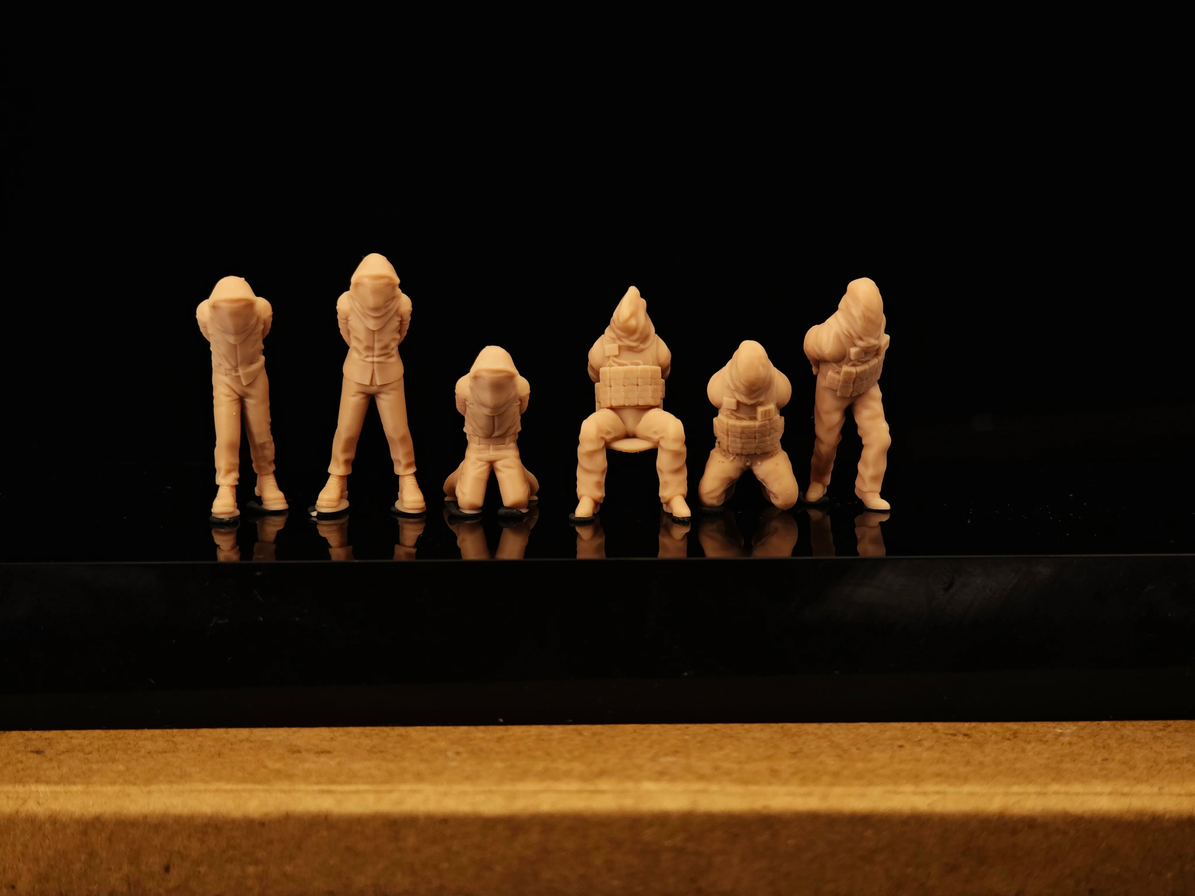 Modern hostage prisoners, miniature soldiers, 6-person group, white mold LSSNO223 1/35/48/64/72/87/100/144