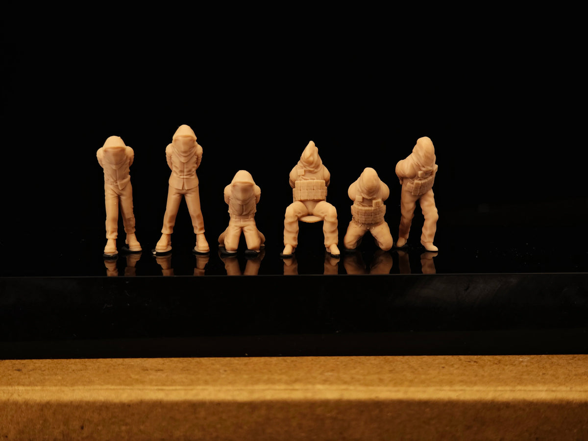 Modern hostage prisoners, miniature soldiers, 6-person group, white mold LSSNO223 1/35/48/64/72/87/100/144