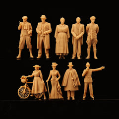 Miniature Model World War II European Civilian 9-Person Small Soldier White Model LSSNO240 1/35/48/64/72/87/100/144