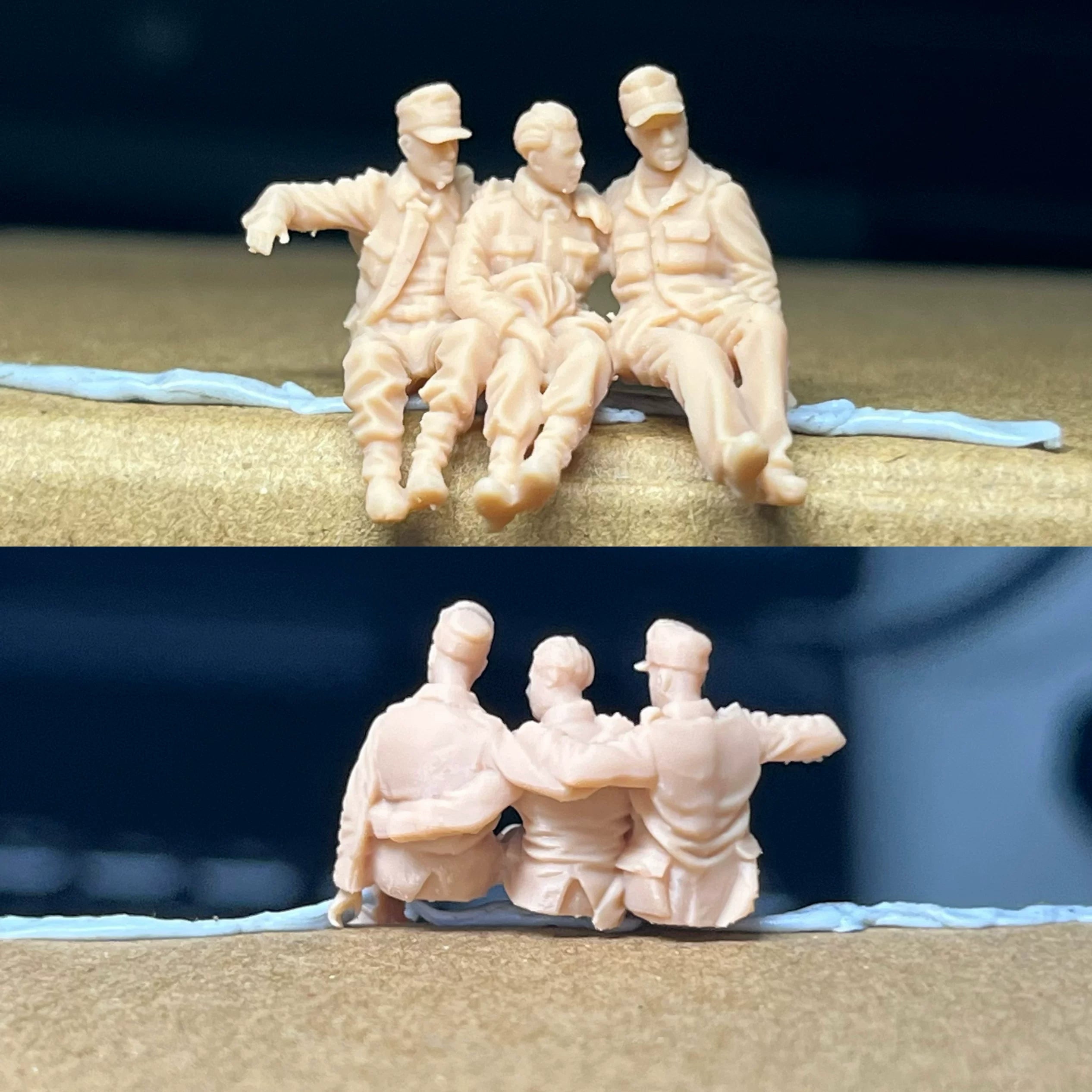 World War II vehicle-mounted soldier crew of 3 LSSNO60 1/35/48/64/72/87/100/144