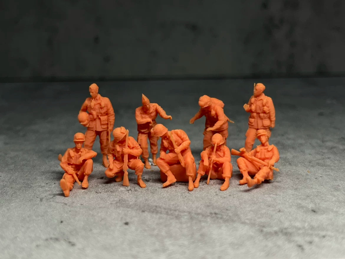 World War II, US. 101st Airborne Corps, small-scale figure, 9 people. LSSNo12 1/35/48/64/72/87/100/144