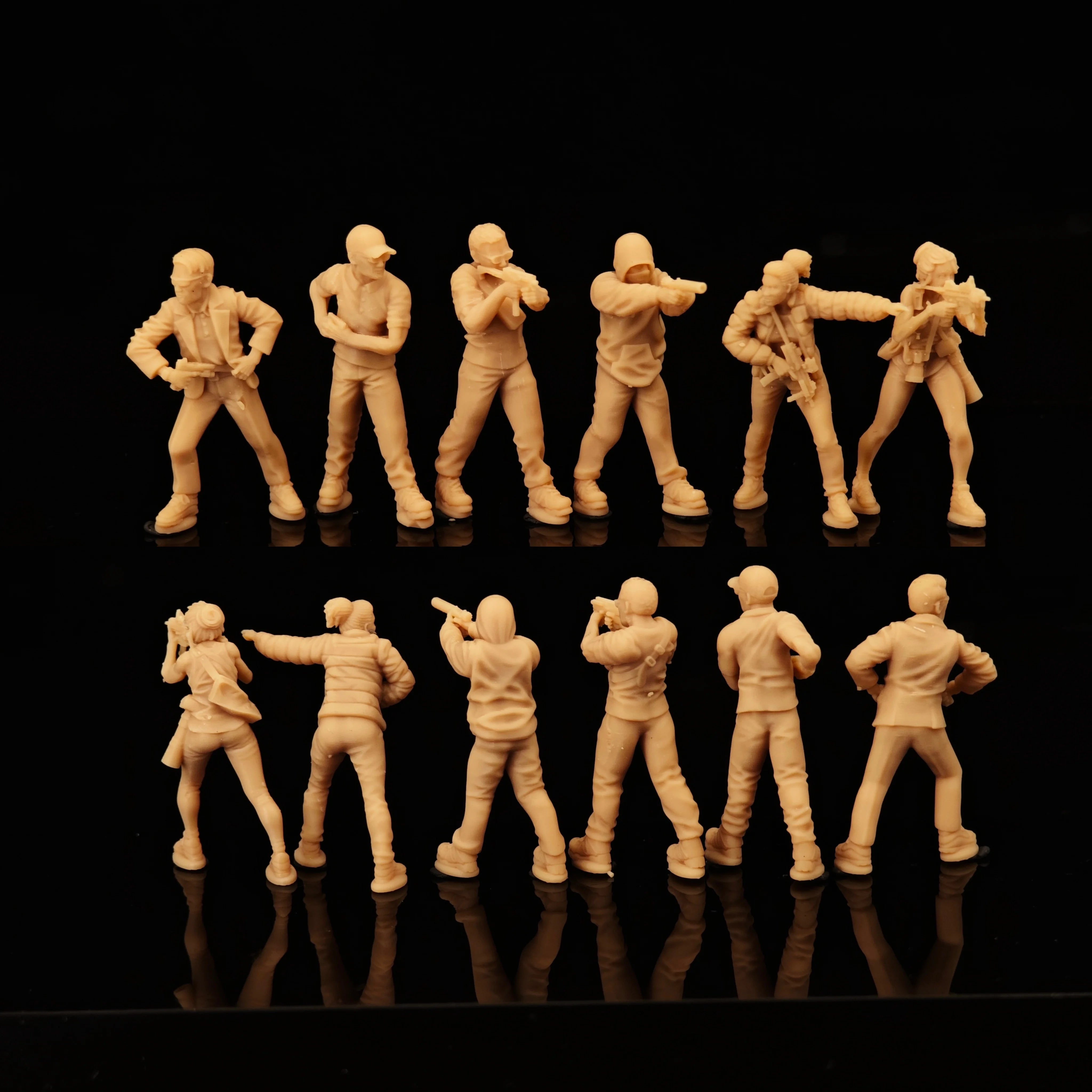 Miniature model of a modern undercover agent street gunfight 6-man soldier white model LSSNO231 1/35/48/64/72/87/100/144